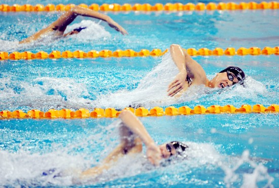 全國游泳冬錦賽第二日 洪金龍在比賽中